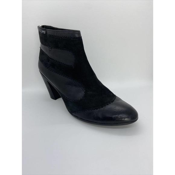 Camper Shoes - Camper Ankle Black Suede Leather Zip Ankle Boots